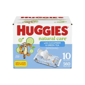 10 Flip-Top Packs of 56 Huggies Baby Diaper Wipes (560 Total)