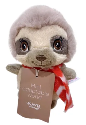 Adoptable World 10cm Mini Xmas Soft Plush Toy 3y  - Sloth