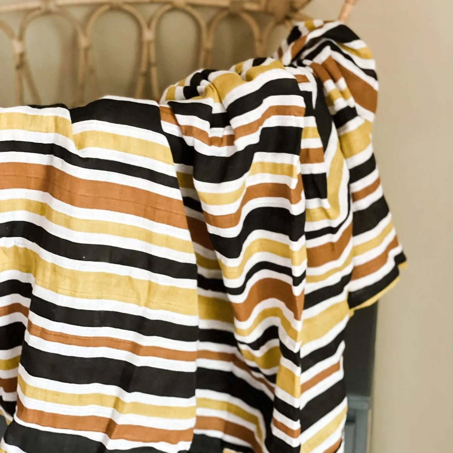 Autumn Stripe Muslin Swaddle