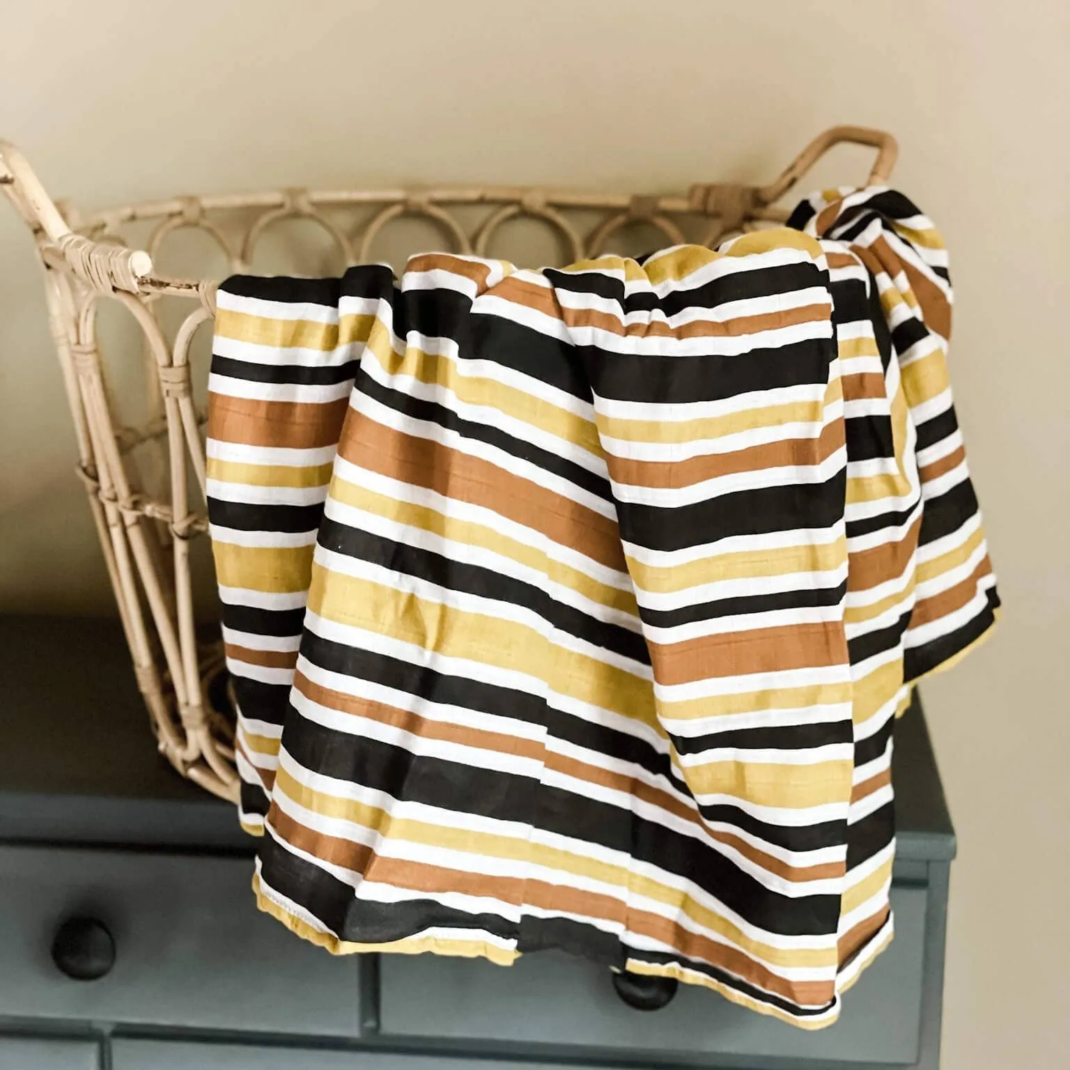 Autumn Stripe Muslin Swaddle