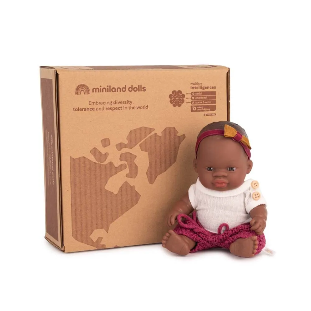 Baby Doll - African Girl W/Clothes - 21cm - BPA Free