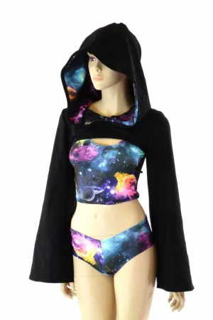 Black Soft Knit Galaxy Bolero