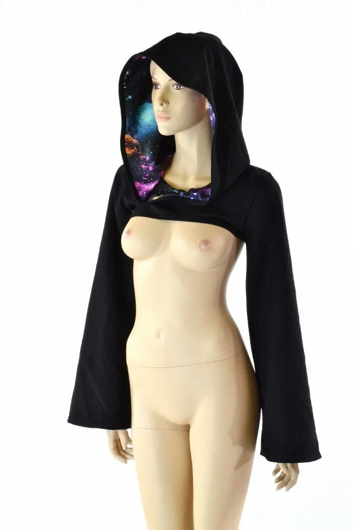 Black Soft Knit Galaxy Bolero