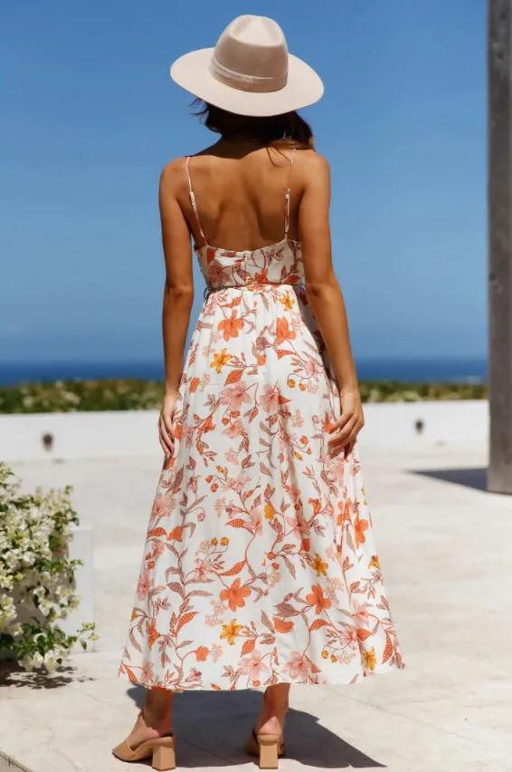 Certain Romance Printed Tie Front Maxi Dress - FINAL SALE