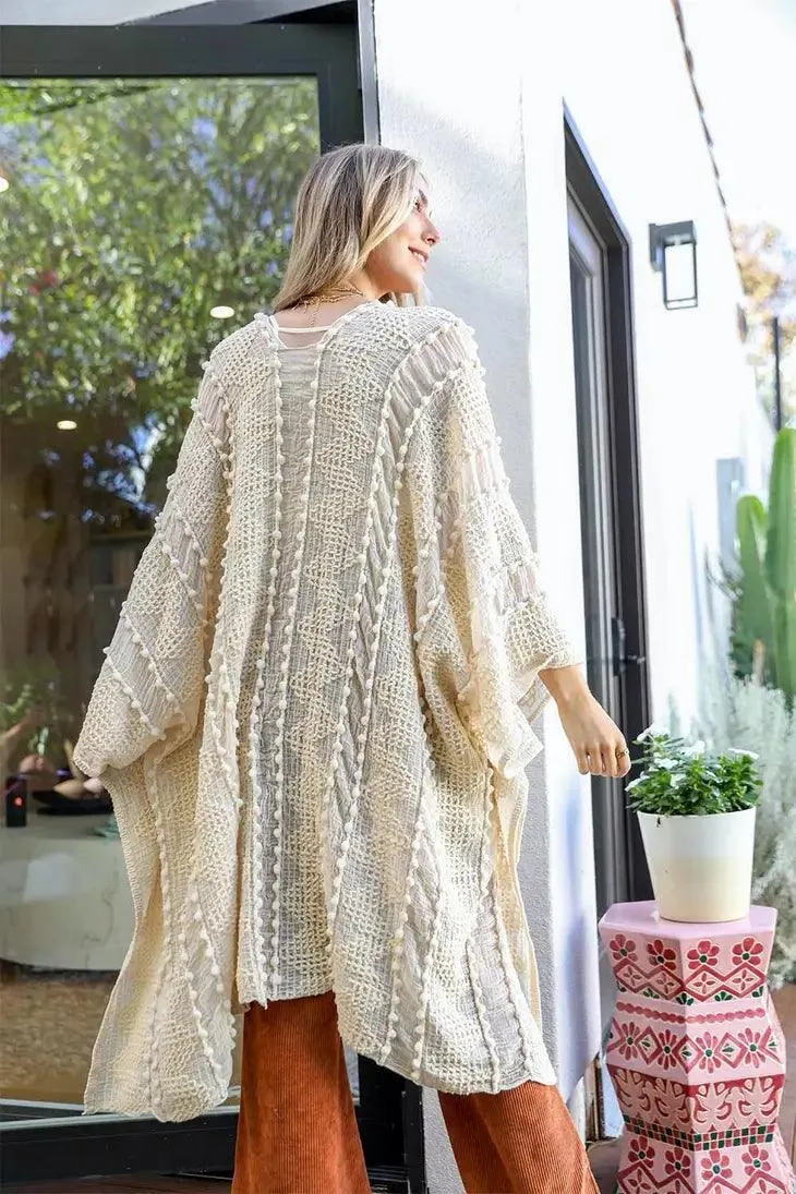 Embroidered Abstract Soft Kimono