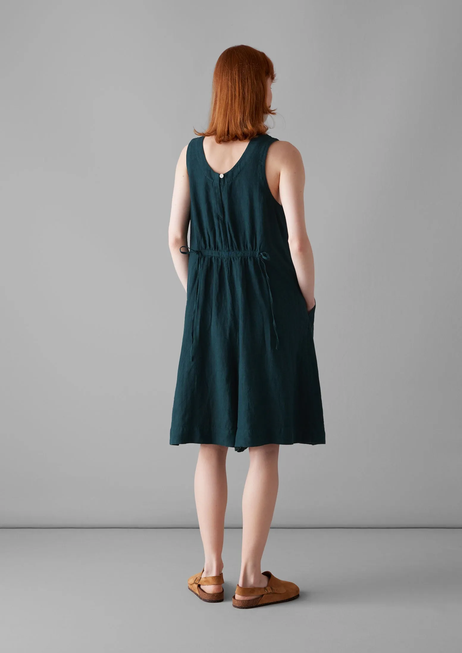 Garment Dyed Linen Short Jumpsuit | Puck