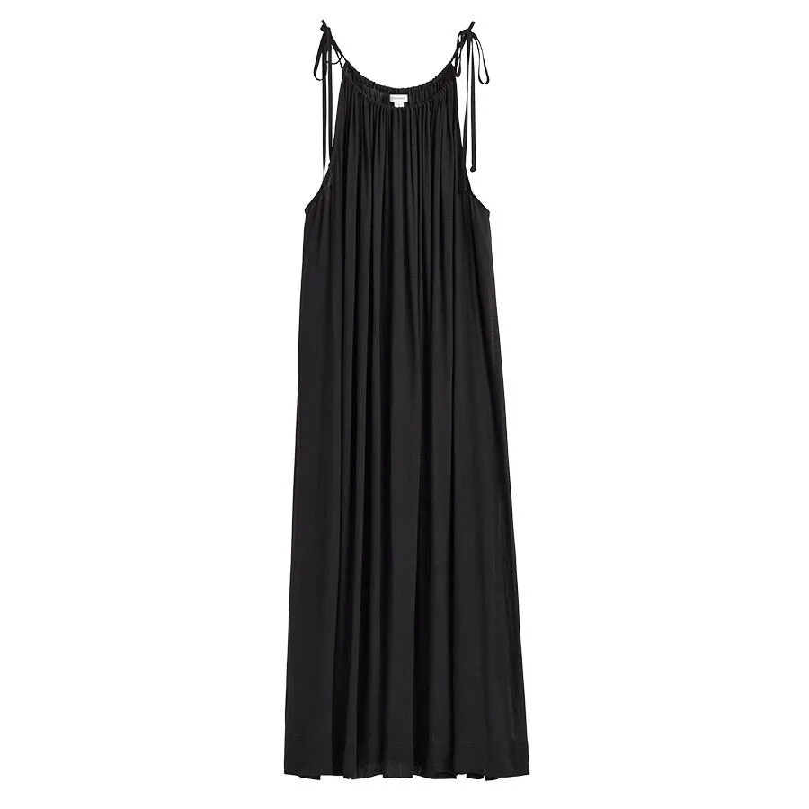 Gathered-Neck Maxi Coverup