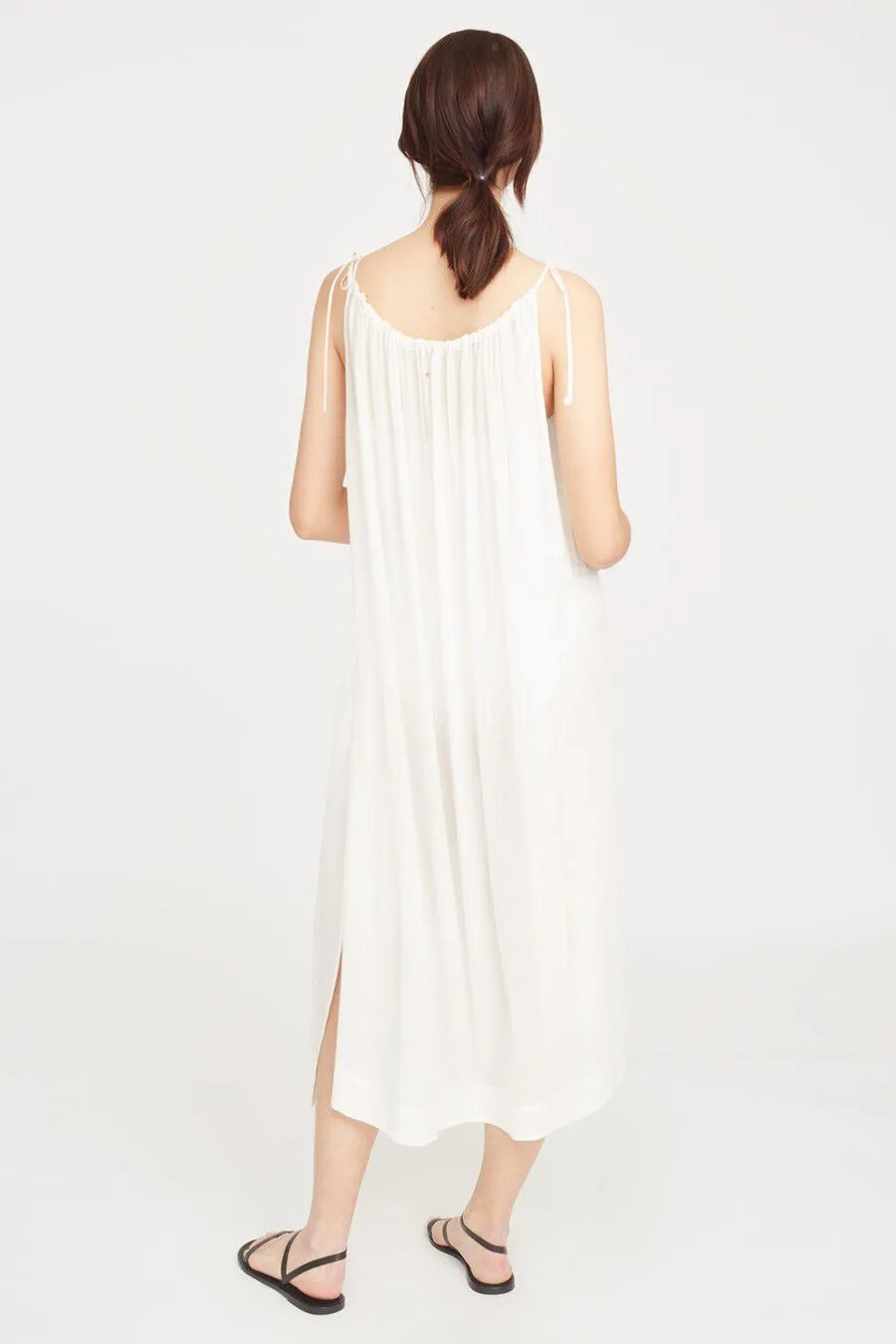 Gathered-Neck Maxi Coverup