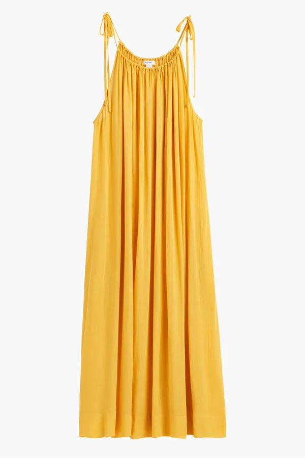 Gathered-Neck Maxi Coverup