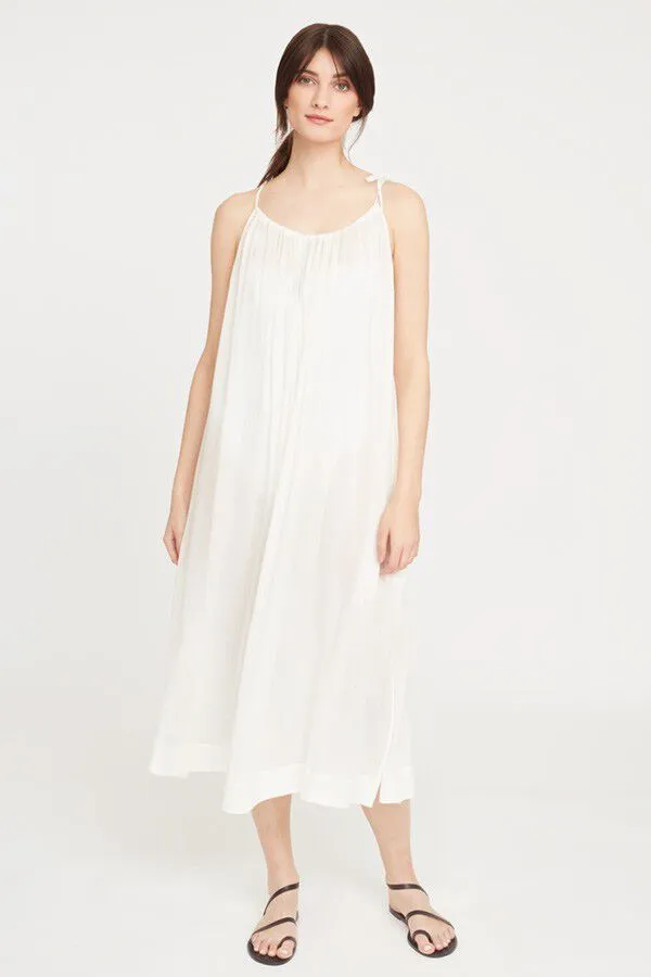 Gathered-Neck Maxi Coverup