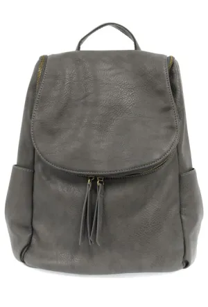 Kerri Vegan Leather Backpack, Charcoal