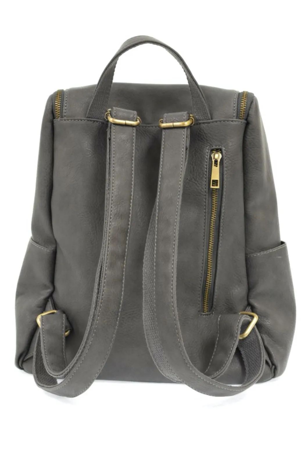 Kerri Vegan Leather Backpack, Charcoal